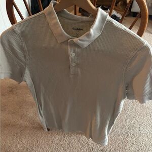 Goodfellow & Co Light Gray Textured Polo Shirt